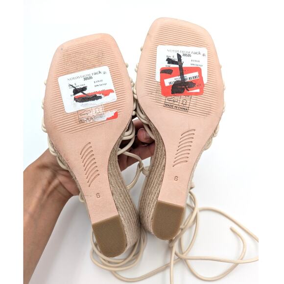 PAIGE Sierra Leather Ring Espadrilles Wedge Sandal Women's Bone Size US6 EU37 - Picture 8 of 8